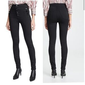 J Brand Natasha Sky Skinny High Rise Jeans in Seriously Black